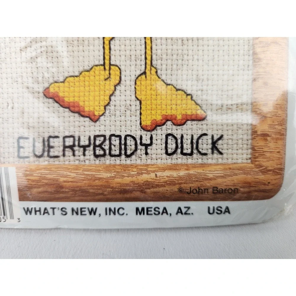 New Vintage John Baron Duck Golf Cross Stitch Art Ducktales Golfer Cartoon Craft